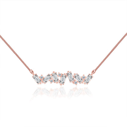 1.0 TCW Emerald & Round Moissanite Diamond Cluster Style Necklace - farrellouise