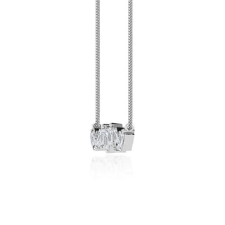 1.0 TCW Emerald & Round Moissanite Diamond Cluster Style Necklace - farrellouise