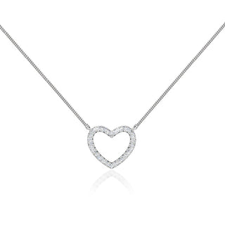 0.24 TCW Round Moissanite Diamond Heart Pendent Necklace - farrellouise