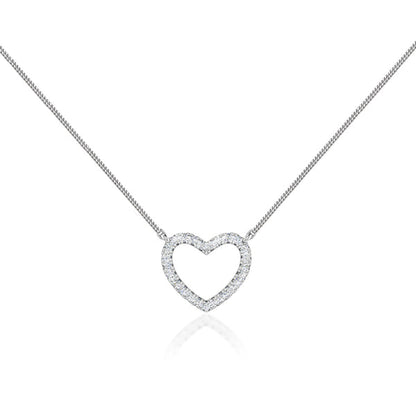 0.24 TCW Round Moissanite Diamond Heart Pendent Necklace - farrellouise