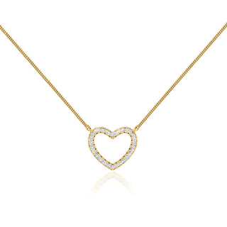 0.24 TCW Round Moissanite Diamond Heart Pendent Necklace - farrellouise