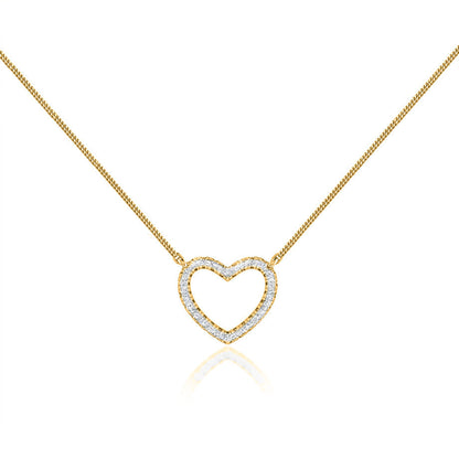 0.24 TCW Round Moissanite Diamond Heart Pendent Necklace - farrellouise