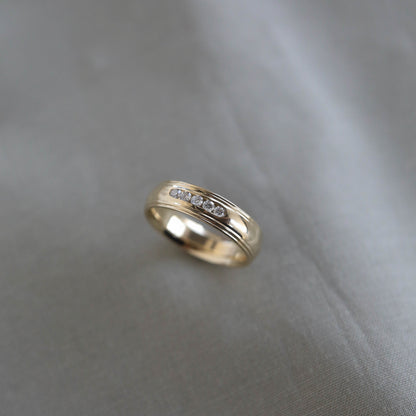Stone Setting High Polish Finish Men's Band - farrellouise