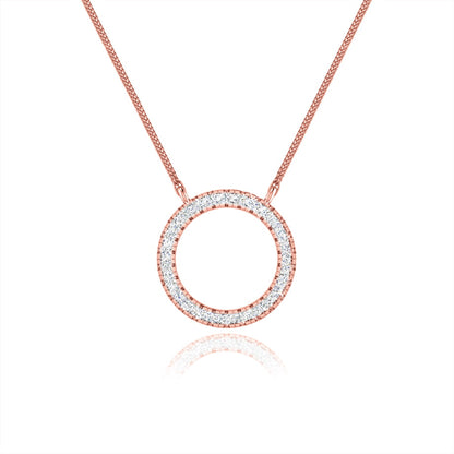 0.23 TCW Round Moissanite Diamond Circle Pendant Necklace - farrellouise