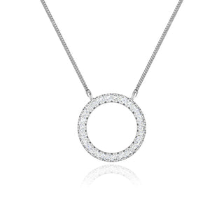0.23 TCW Round Moissanite Diamond Circle Pendant Necklace - farrellouise