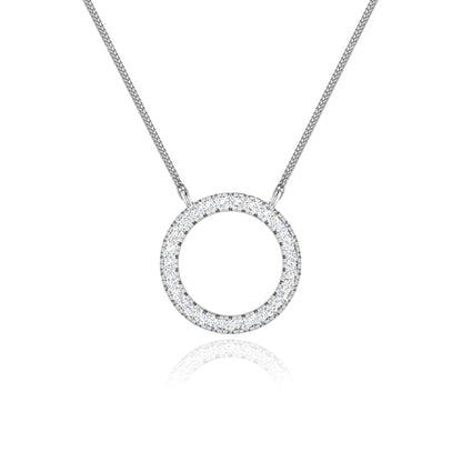 0.23 TCW Round Moissanite Diamond Circle Pendant Necklace - farrellouise