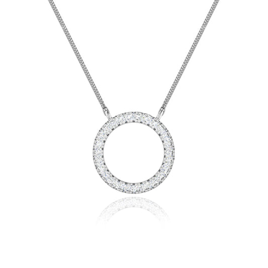 0.23 TCW Round Moissanite Diamond Circle Pendant Necklace - farrellouise