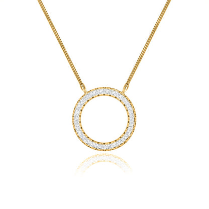 0.23 TCW Round Moissanite Diamond Circle Pendant Necklace - farrellouise