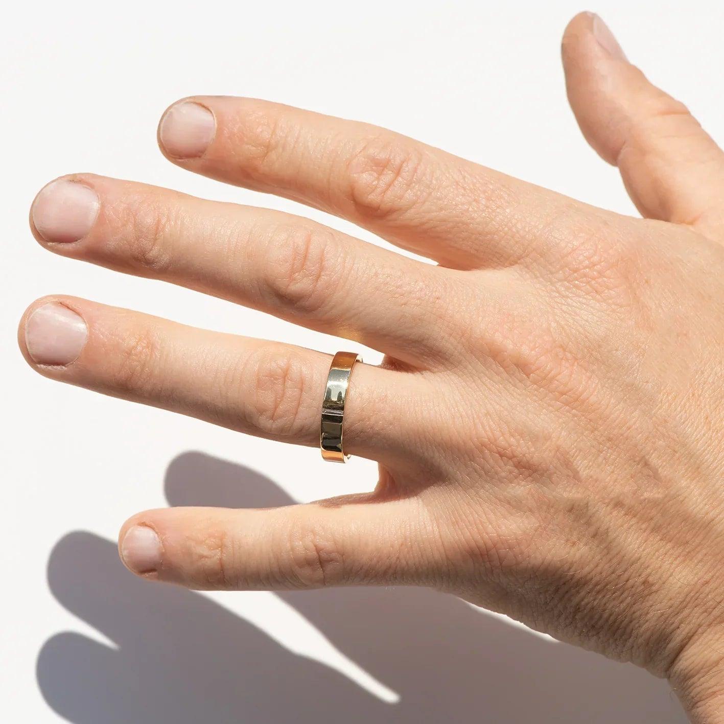 Classic Needle Baguette Wedding Band For Men - farrellouise
