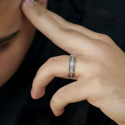 Round Shaped Stones Wedding Band For Men - farrellouise