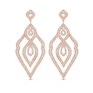 2.38 TCW Round Moissanite Diamond Chandelier Earrings - farrellouise