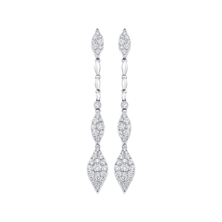 1.22 TCW Round Moissanite Diamond Long Drop Pave Earrings - farrellouise