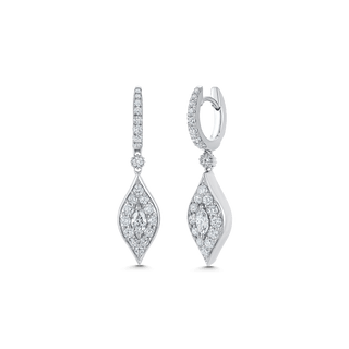 1.20 TCW Round & Marquise Moissanite Diamond Drop Pave Earrings - farrellouise