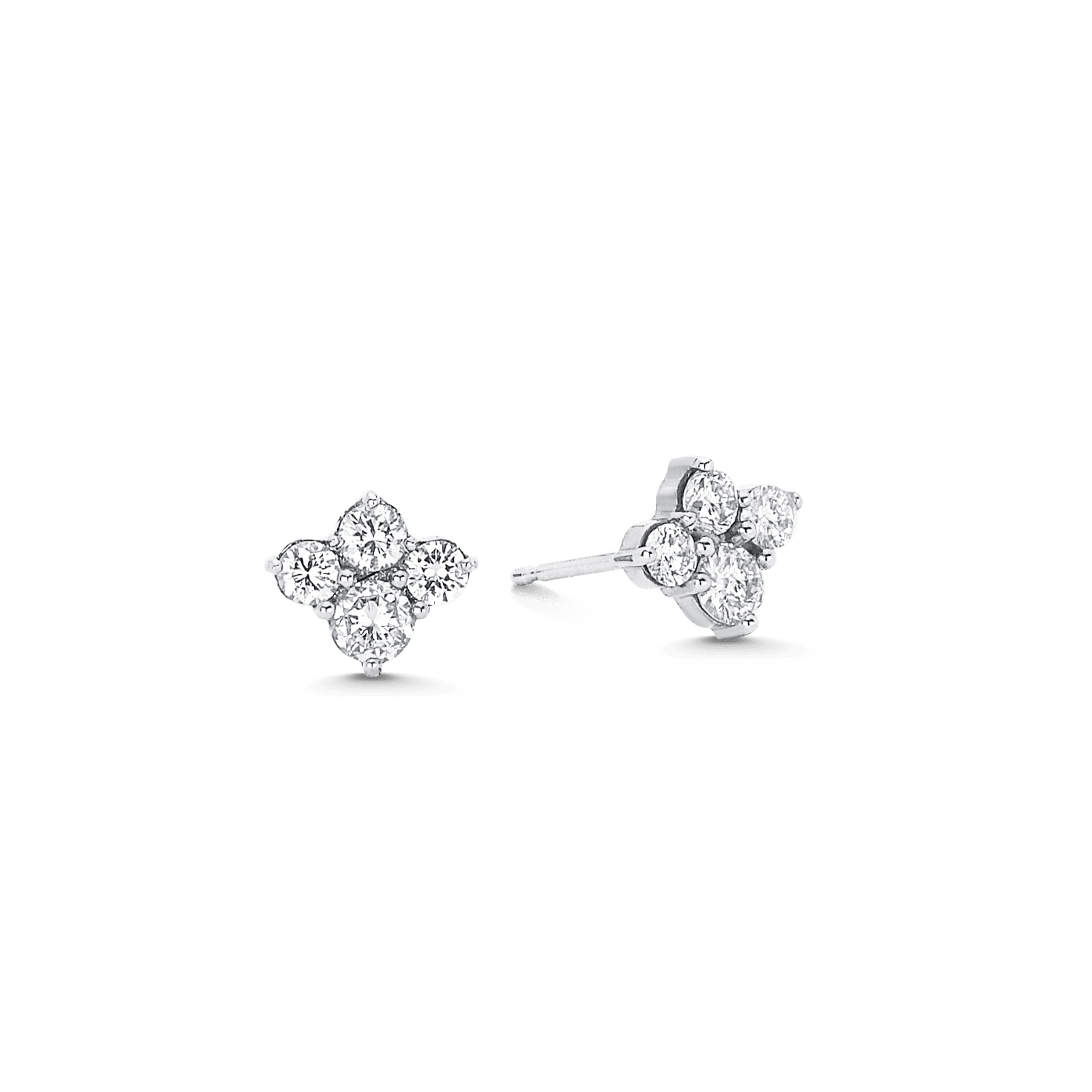 1.03 TCW Round Moissanite Diamond Cluster Stud Earrings - farrellouise