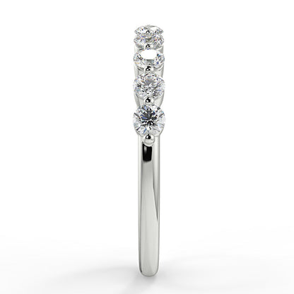 0.44 TCW Round Moissanite Half Eternity Wedding Band - farrellouise