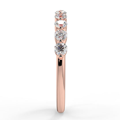 0.44 TCW Round Moissanite Half Eternity Wedding Band - farrellouise