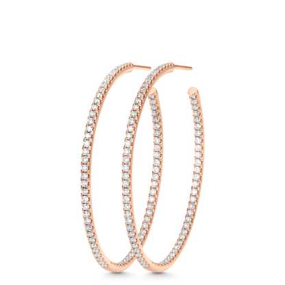 1.37 TCW Round Moissanite Diamond Hoop Earrings - farrellouise