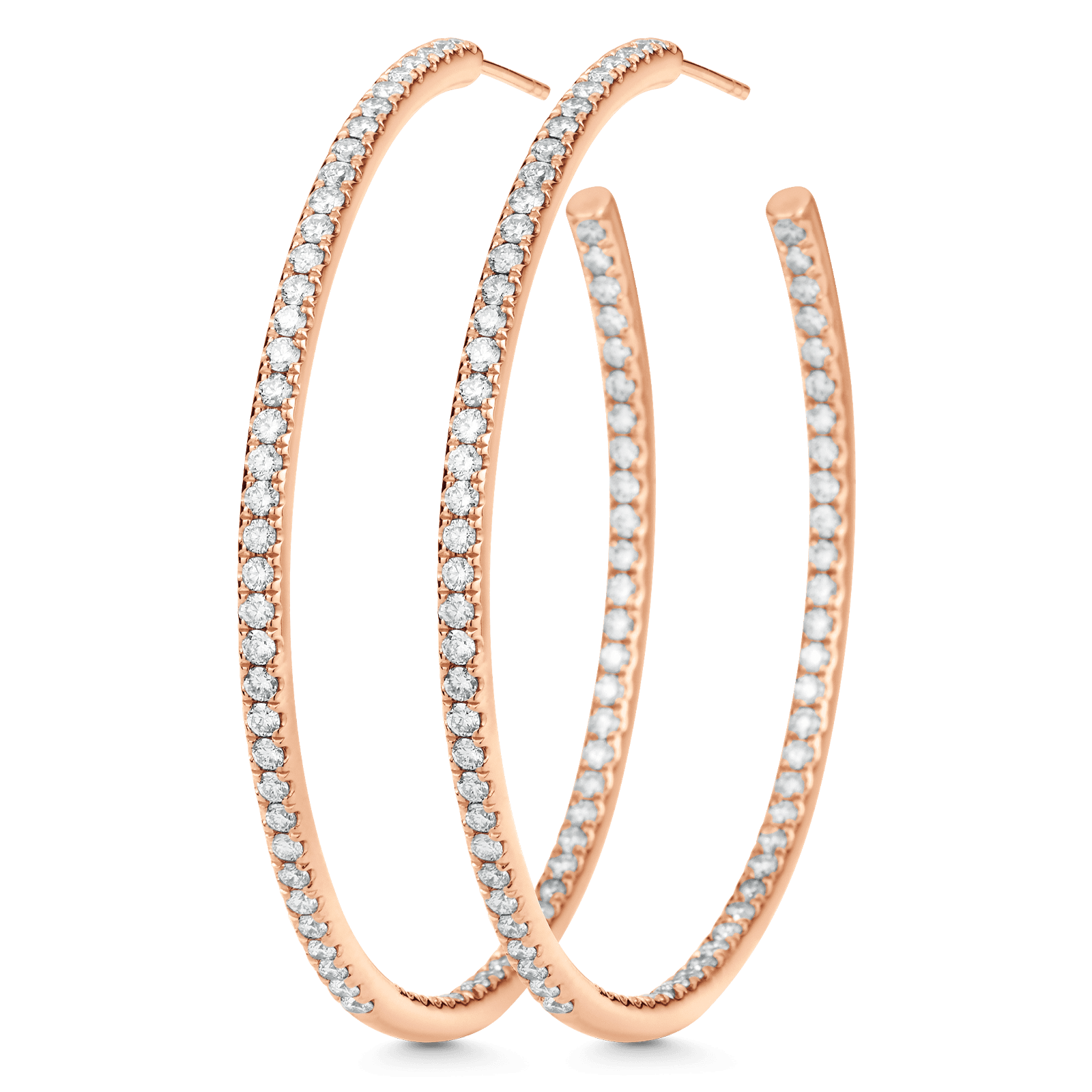 2.25 TCW Round Moissanite Diamond Inside Out Hoop Earrings - farrellouise