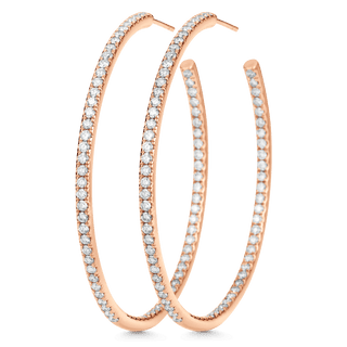 2.25 TCW Round Moissanite Diamond Inside Out Hoop Earrings - farrellouise