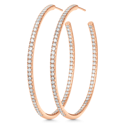 2.25 TCW Round Moissanite Diamond Inside Out Hoop Earrings - farrellouise