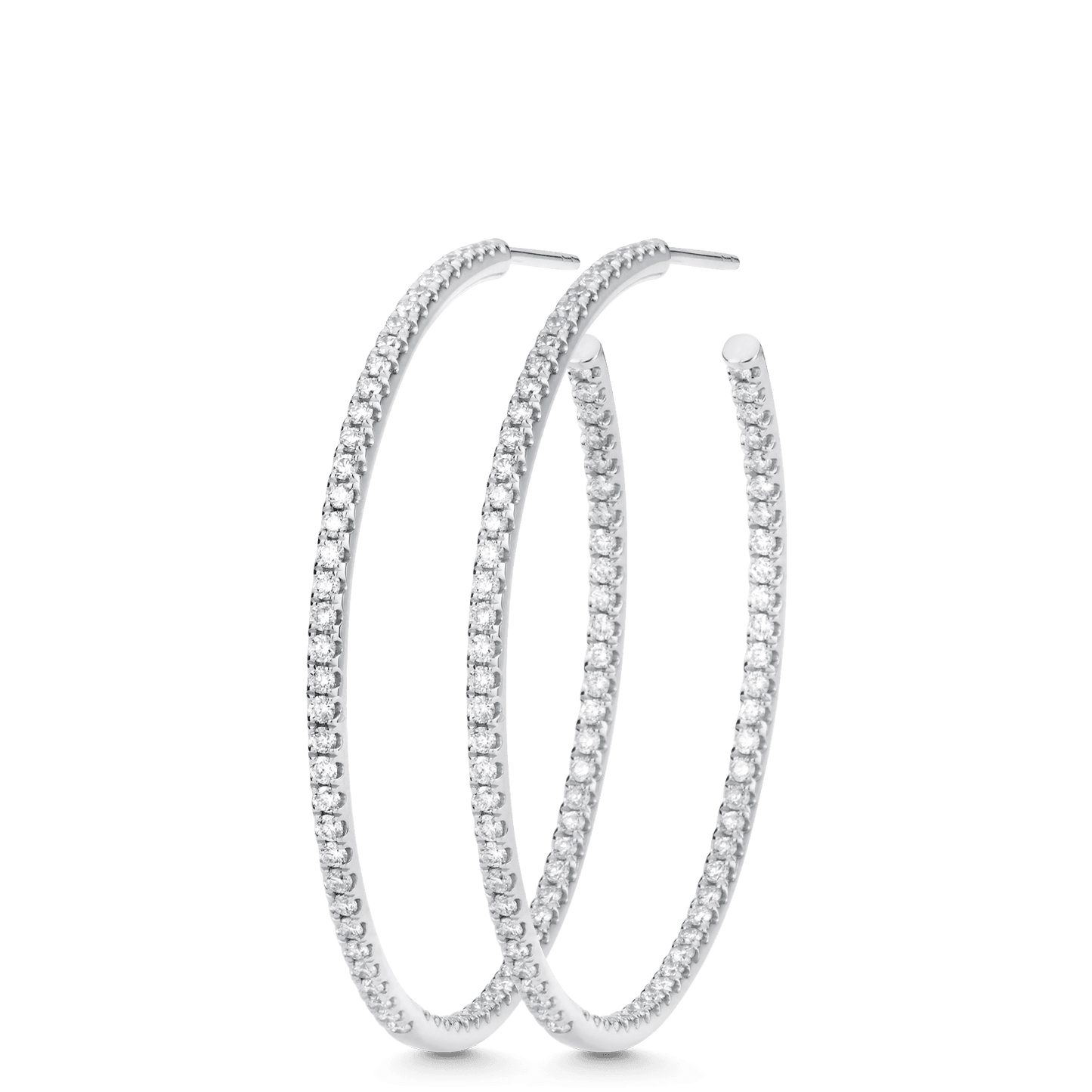 1.37 TCW Round Moissanite Diamond Hoop Earrings - farrellouise