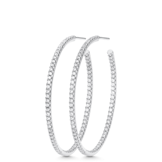 1.37 TCW Round Moissanite Diamond Hoop Earrings - farrellouise
