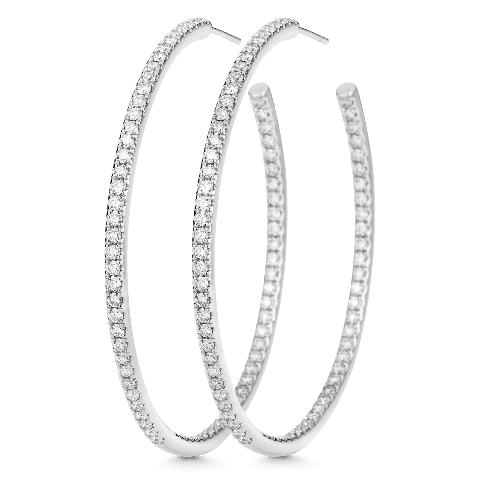 2.25 TCW Round Moissanite Diamond Inside Out Hoop Earrings - farrellouise