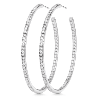 2.25 TCW Round Moissanite Diamond Inside Out Hoop Earrings - farrellouise