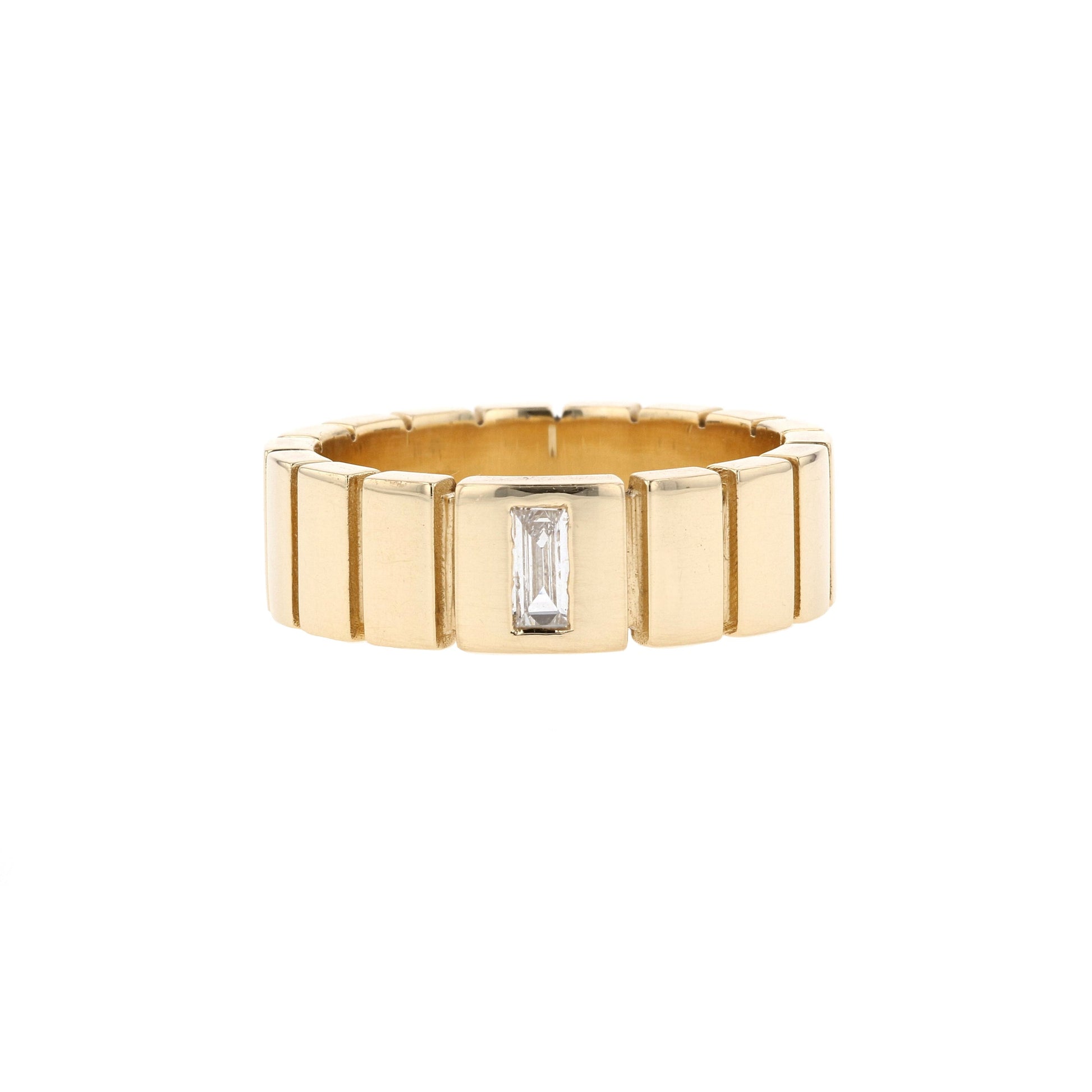 Polished Finish Stone Setting Men's Classic Wedding Band - farrellouise