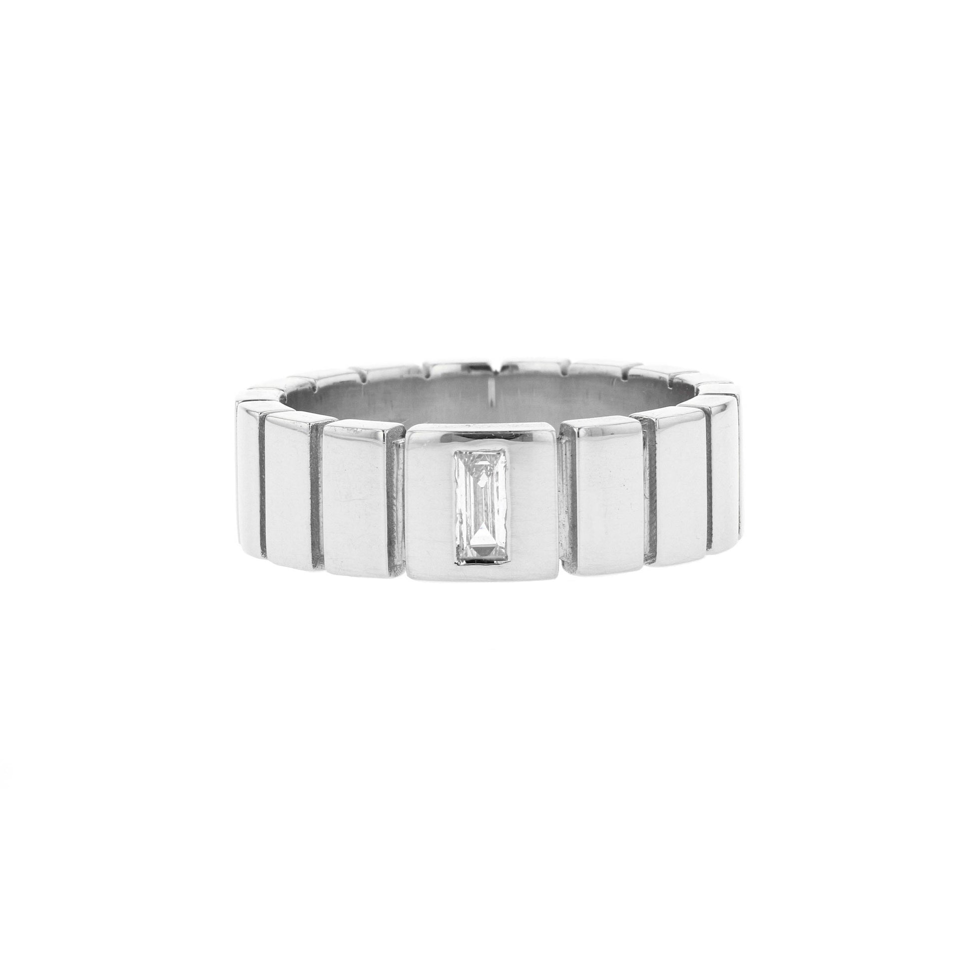 Polished Finish Stone Setting Men's Classic Wedding Band - farrellouise