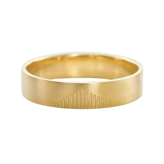 Classic Men's Wedding Band With Linear Mountains - farrellouise