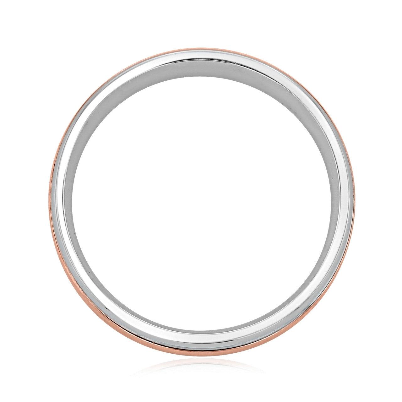 Two Tone Brushed Finish Men's Wedding band - farrellouise