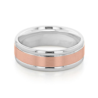 Two Tone Brushed Finish Men's Wedding band - farrellouise