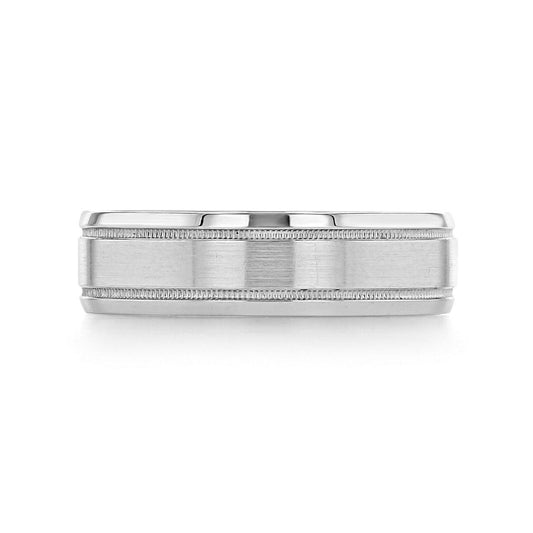 Milgrain Brushed Polish Men's Wedding Band - farrellouise