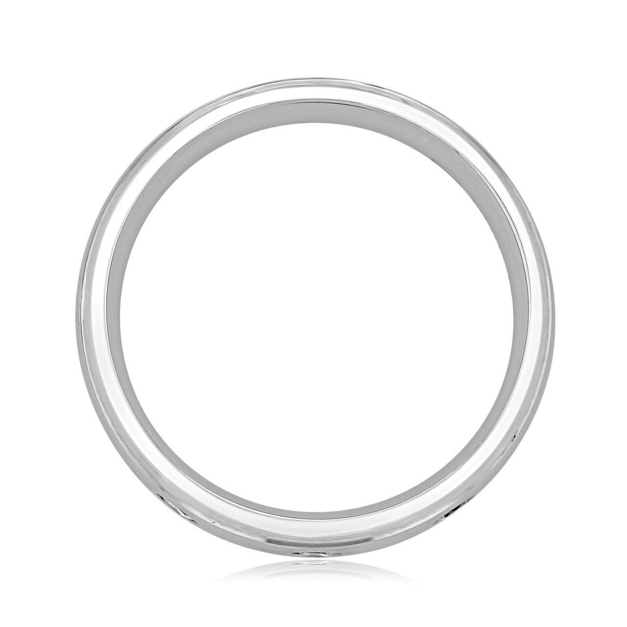 Brushed Finish Men's Round Stones Wedding Band - farrellouise