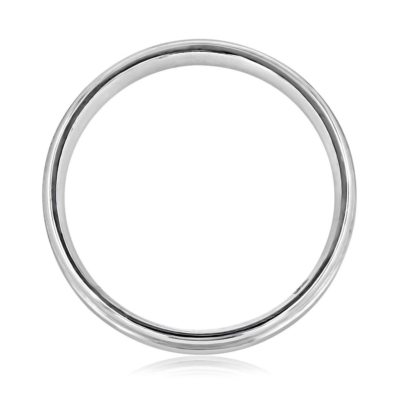 Satin-Finish White Gold Classic Men's Band - farrellouise