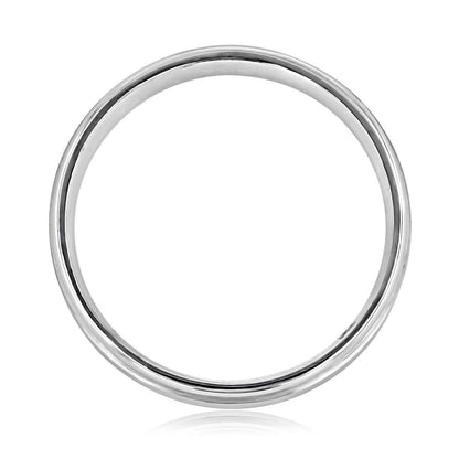 Satin-Finish White Gold Classic Men's Band - farrellouise