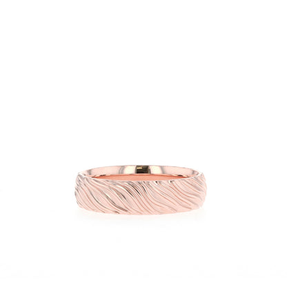 Yellow Gold Men's Wedding Band with wave like texture - farrellouise