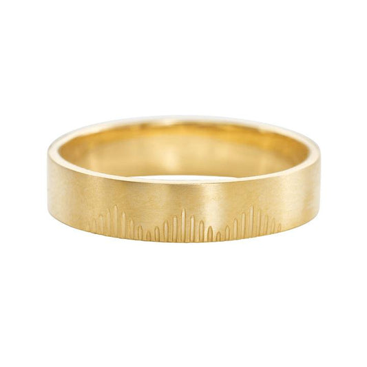 Classic Men's Wedding Band With Linear Mountains - farrellouise