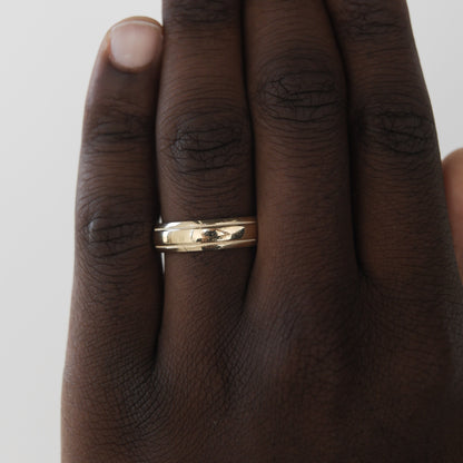 Classic Polished Finish Yellow Gold Men's Band - farrellouise