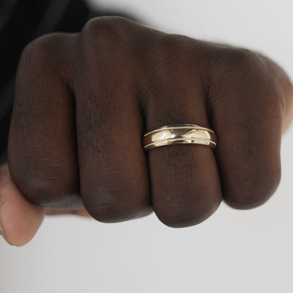 Classic Polished Finish Yellow Gold Men's Band - farrellouise