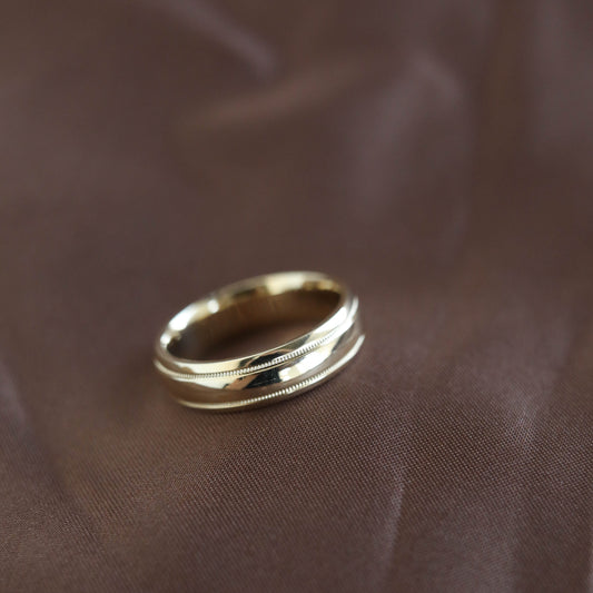 Classic Polished Finish Yellow Gold Men's Band - farrellouise