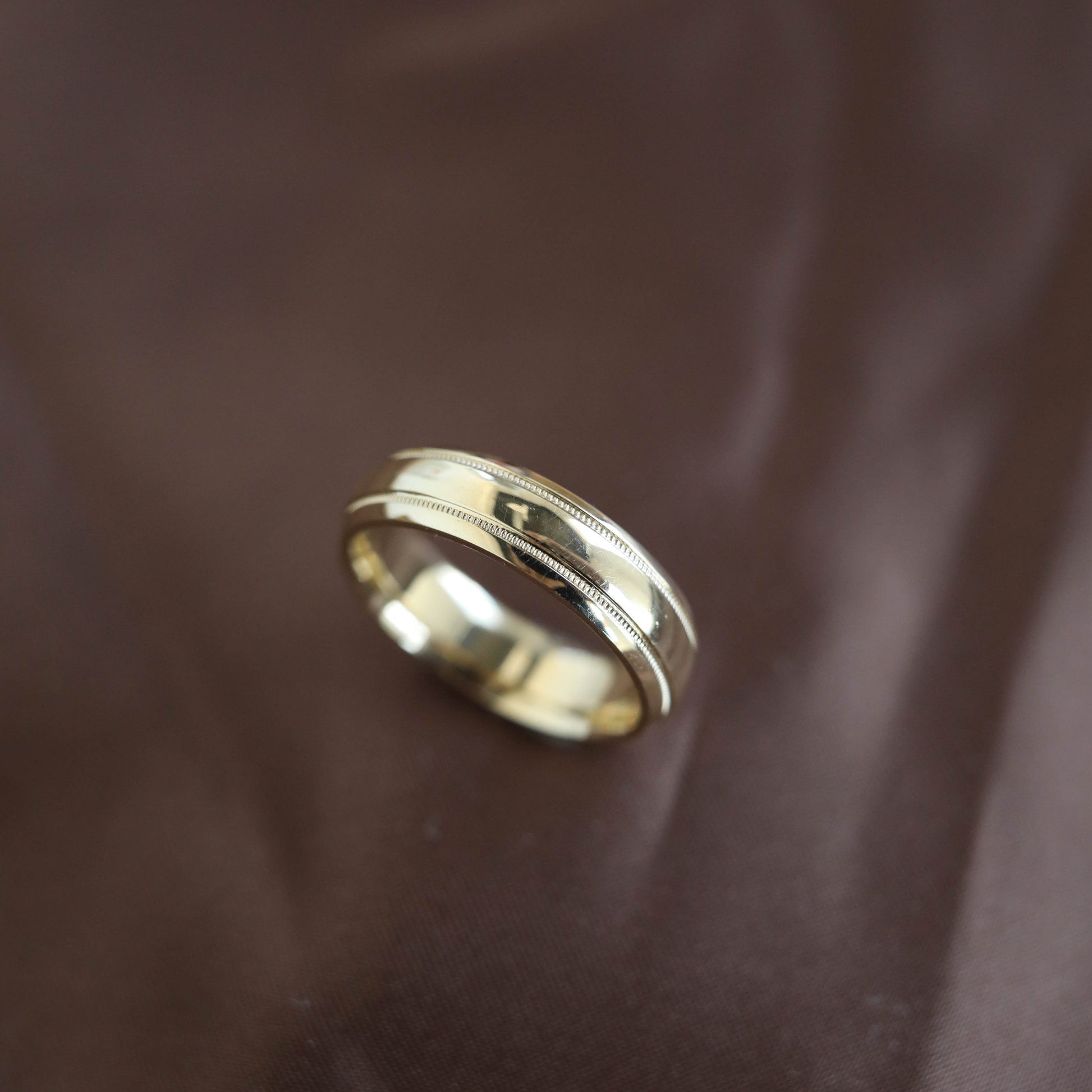 Classic Polished Finish Yellow Gold Men's Band - farrellouise
