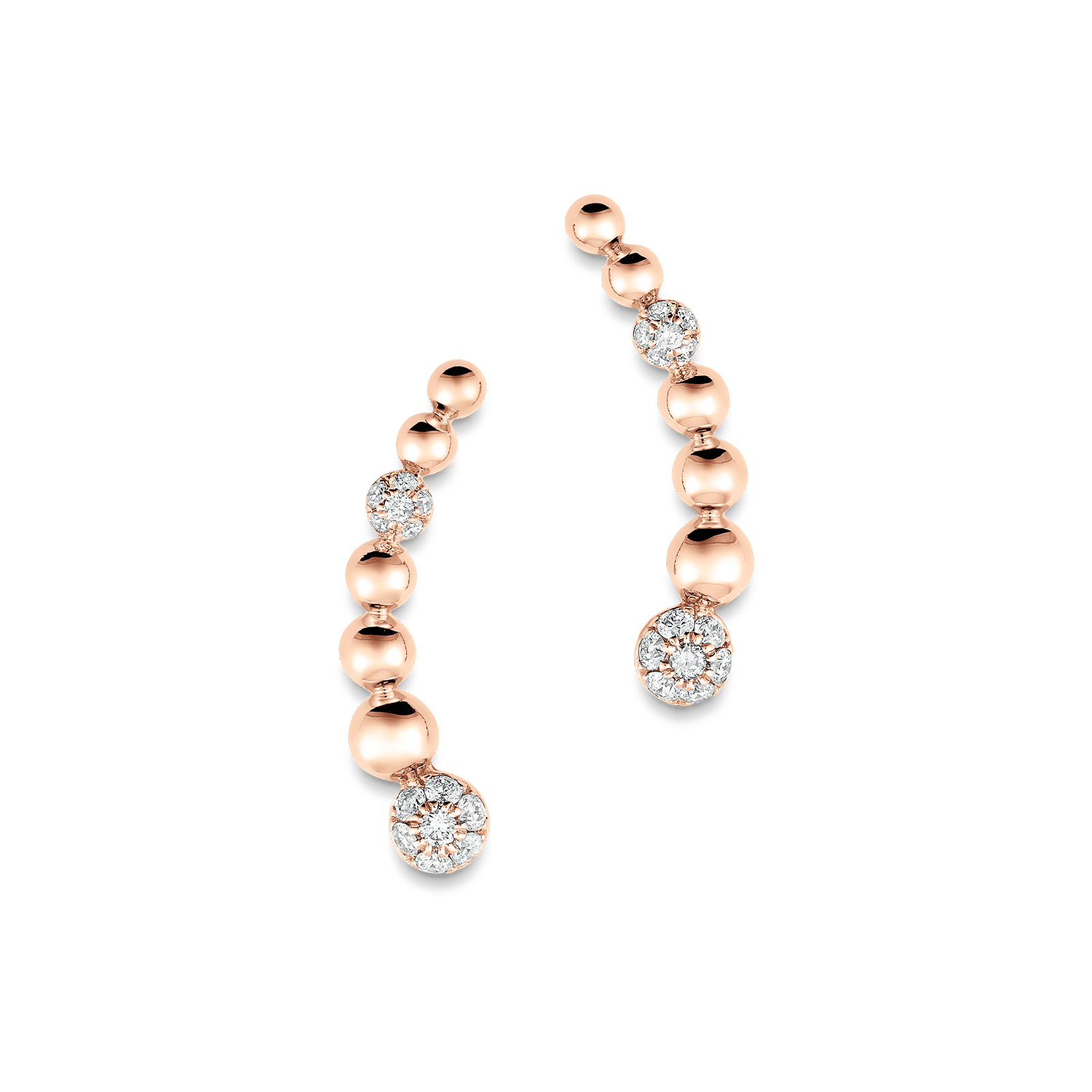 0.12 TCW Round Moissanite Diamond Ear Crawler Earrings - farrellouise
