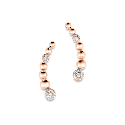 0.12 TCW Round Moissanite Diamond Ear Crawler Earrings - farrellouise
