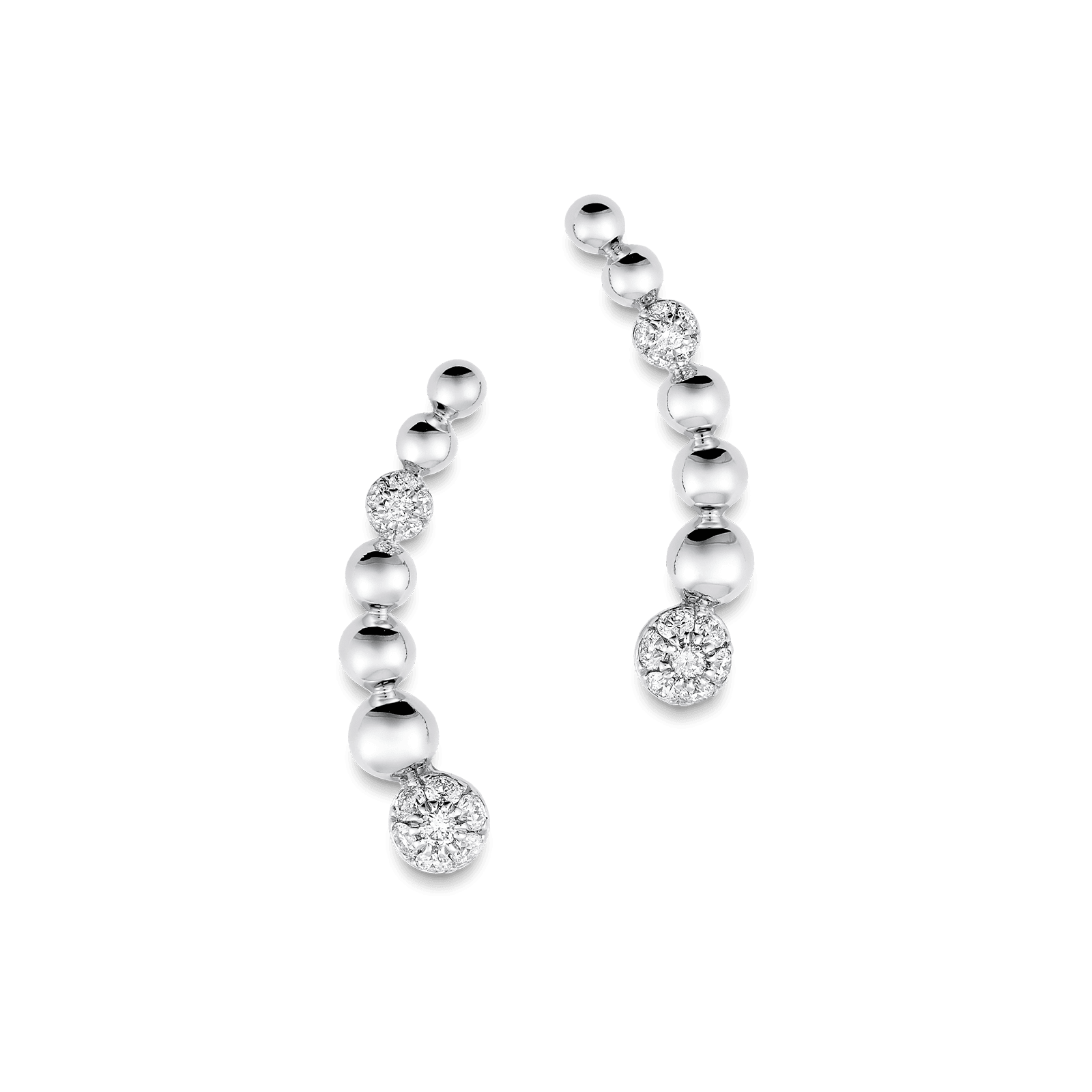 0.12 TCW Round Moissanite Diamond Ear Crawler Earrings - farrellouise