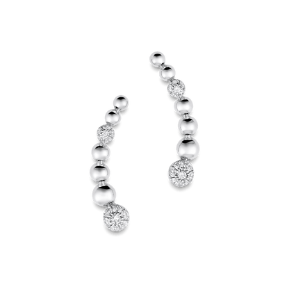 0.12 TCW Round Moissanite Diamond Ear Crawler Earrings - farrellouise