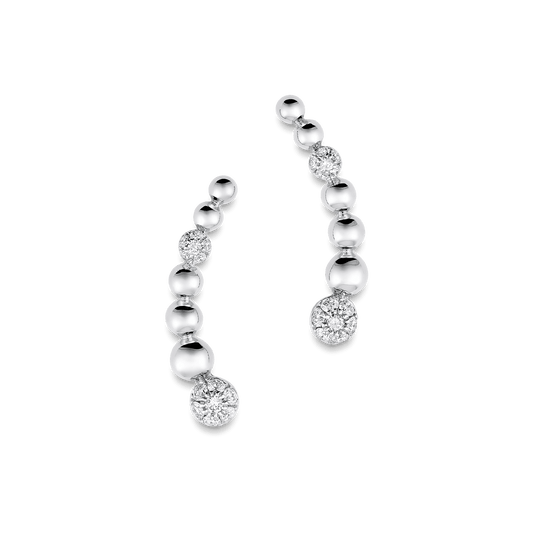 0.12 TCW Round Moissanite Diamond Ear Crawler Earrings - farrellouise