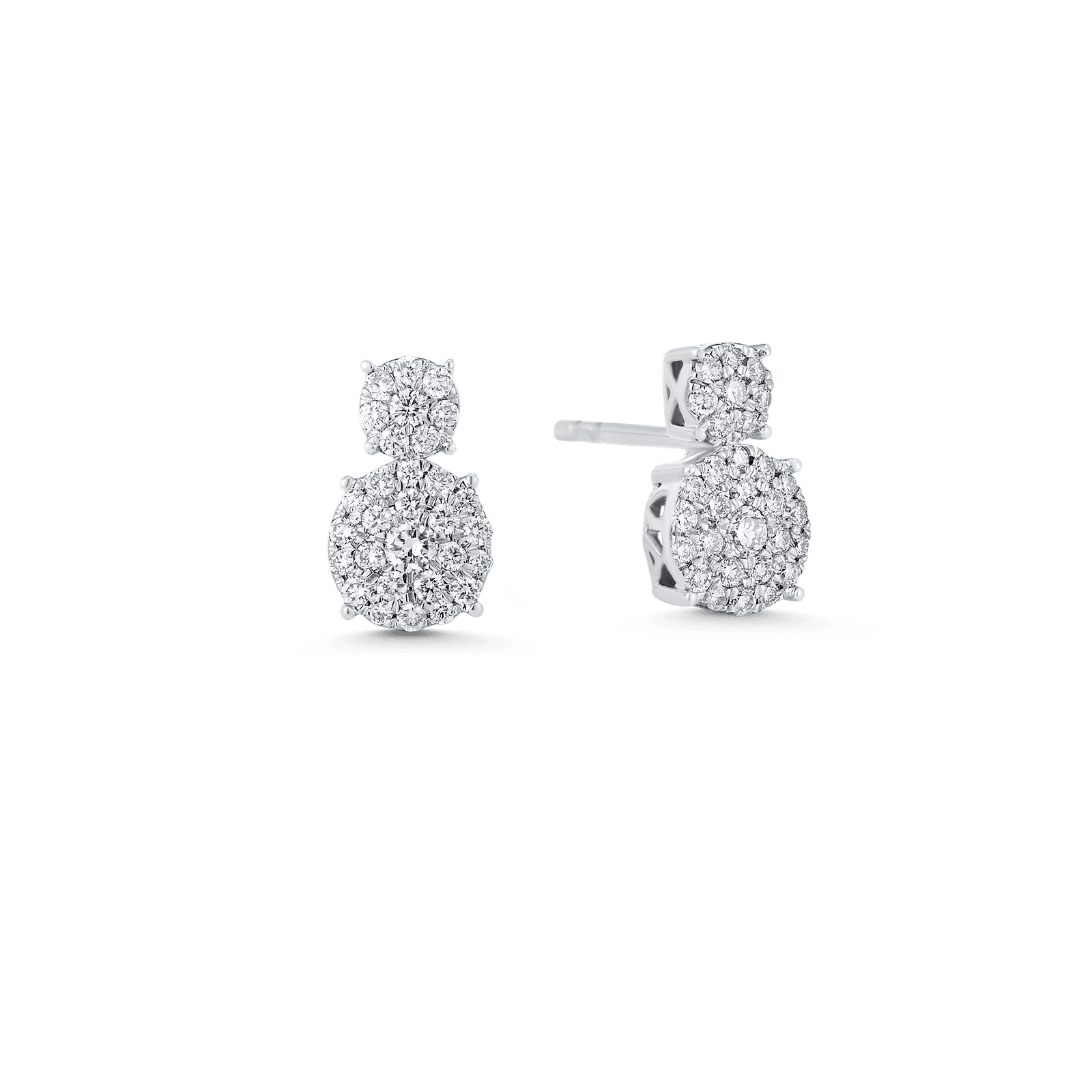 0.35 TCW Round Moissanite Diamond Double Stud Earrings - farrellouise