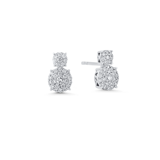0.35 TCW Round Moissanite Diamond Double Stud Earrings - farrellouise